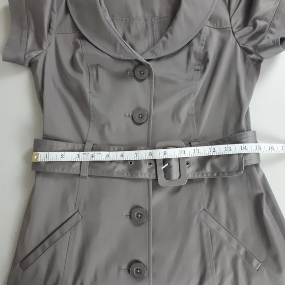 RW&CO. Taupe Button Down Belted Dress - Picture 9 of 16